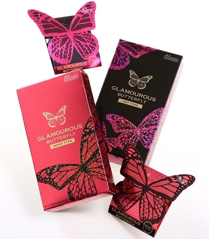 Bao cao su Jex Glamourous Butterfly Moist/ Hot - Hộp 1 cái