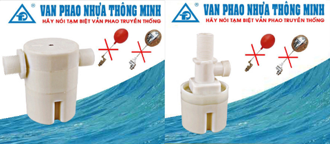 Phao Cơ Thông Minh Ngang, Kèm Tặng Băng Tan 3m + Cút Ren 21, Nhựa PA66 (Polylmer) Độ Bền Cao, Đóng Ngắt Nước Chuẩn, BH 2 Năm