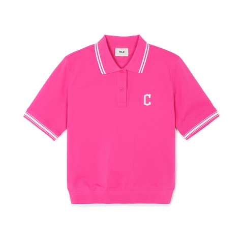 Áo Croptop MLB Korea Women's Basic Cleveland Guardians Magenta