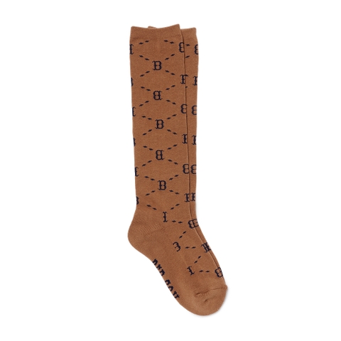 MLB Dinamond Monogram Knee Socks Boston Red Sox D.Beige