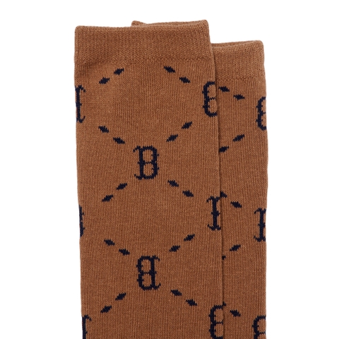 MLB Dinamond Monogram Knee Socks Boston Red Sox D.Beige