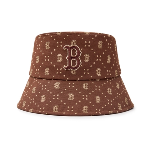 Nón MLB Korea Diamond Monogram Bucket Hat Boston Red Sox D.Brown