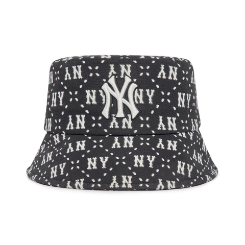 Nón MLB Diamond Monogram Bucket Hat New York Yankees Black