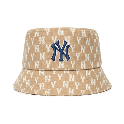 Nón MLB Monogram Classic Bucket Hat New York Yankees D.Beige