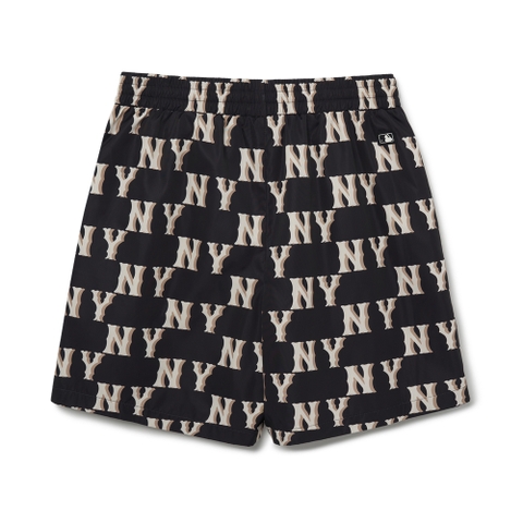 Quần Shorts MLB Classic Monogram Front Panel Pattern 5 Woven New York Yankees Black