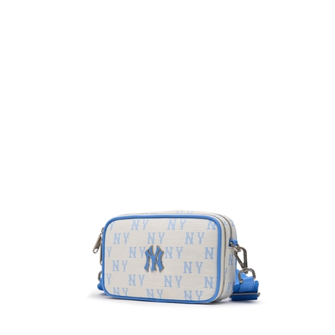 Túi MLB Korea Monogram Jacquard Mini Cross Bag New York Yankees Sky Blue