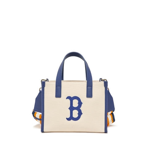 Túi MLB Basic Big Logo Canvas Small Tote Bag Boston Red Sox Cream