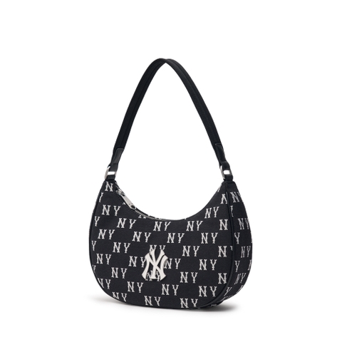 Túi MLB Korea Monogram Jacquard Hobo Bag New York Yankees Black