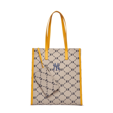 Túi MLB Mono Diamond Jackquard Tote Bag New York Yankees Beige