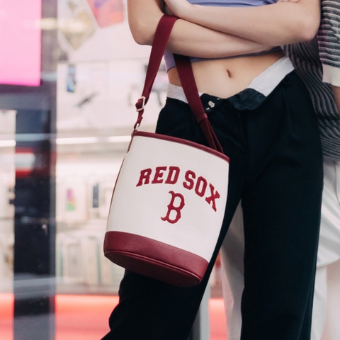 Túi MLB Varsity Basic Canvas Bucket Bag Boston Red Sox D.Cream