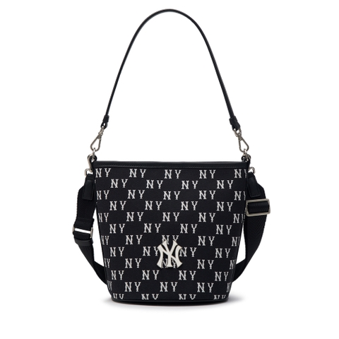 Túi MLB Korea Monogram Jacquard Bucket Bag New York Yankees Black