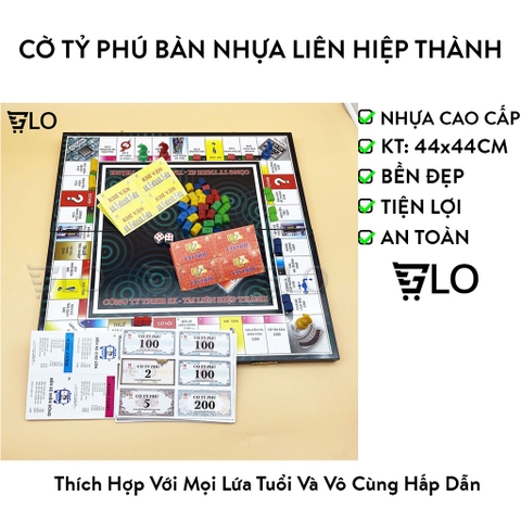 Cờ Tỷ Phú Bàn Nhựa Liên Hiệp Thành (Loại Lớn) - Bộ Cờ Tỉ Phú Monopoly Cao Cấp, Boardgame, Đồ Chơi Thông Minh Cho Bé