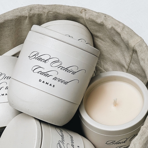 Black Orchird (Cốc xi măng đáy tròn)