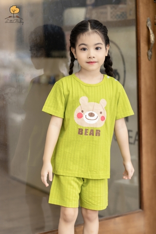 Bộ cotton giấy Bé trai, bé gái cúc vai size 1/5 tuổi