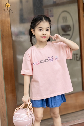 Áo Bé gái cotton ngắn tay Melody size đại 10/16 x24