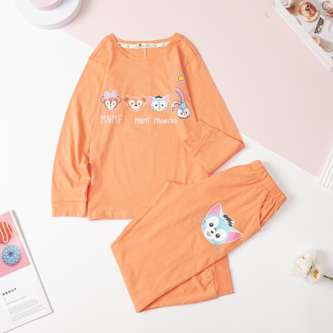 Bộ cotton Bé gái thu đông in thỏ, hoiliday size đại 10/16T