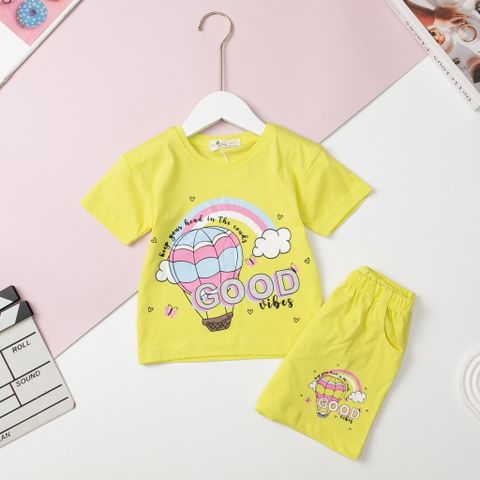 H436 Bộ Bé gái cotton 2 chiều size 2/7T x24