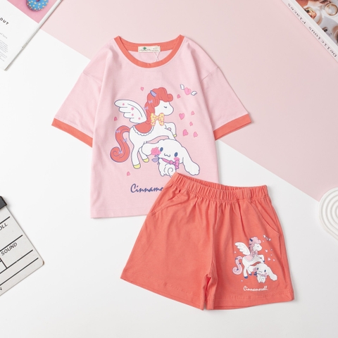 H438 Bộ cotton Bé gái ngắn tay size 2/8T x24