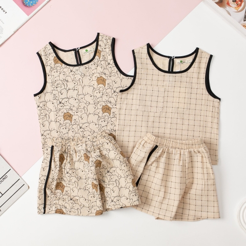 Bộ cotton BT sát nách có lé 1/7