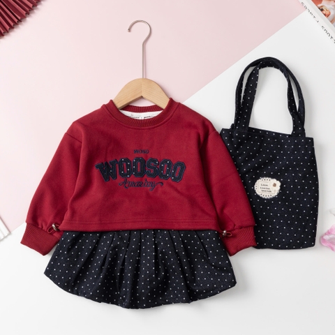 Bộ thời trang trẻ em - F05 2/7 nỉ váy