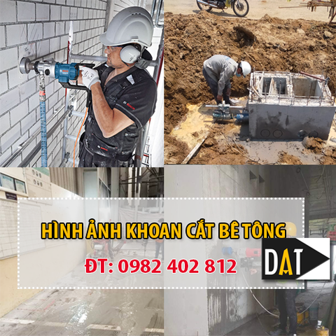 Hình ảnh khoan cắt bê tông - hình ảnh thực tế thi công khoan cắt bê tông