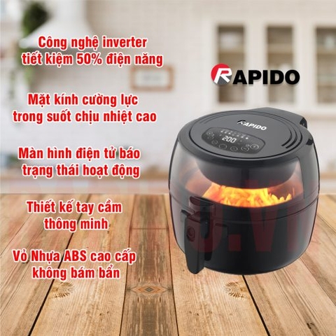 Nồi chiên không dầu Rapido RAF6.5D (Điều khiển điện tử)