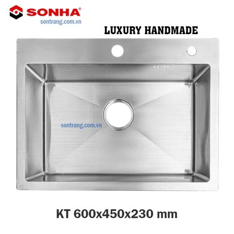 CHẬU INOX 304 HANDMADE Sơn Hà 1 Hố