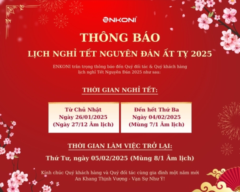ENKONI - THÔNG BÁO LỊCH NGHỈ TẾT NGUYÊN ĐÁN ẤT TỴ 2025