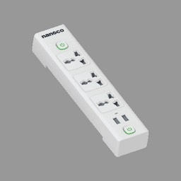 Ổ cắm có dây 3 ổ Da năng, 2 USB, 2 công tắc NES332U-3