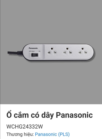 Ổ cắm có dây 3m - 3 ổ cắm - 1 công tắc - WCHG24332W