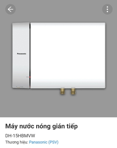 Máy nước nóng gián tiếp Panasonic 15L DH-15HBMVW
