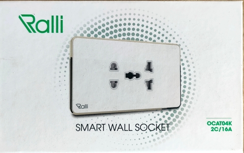 Ổ cắm chống giật âm tường màu đen OCAT04K 2C/16A