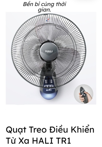 Quạt treo tường HALI TR1 có dèn ngủ + remote