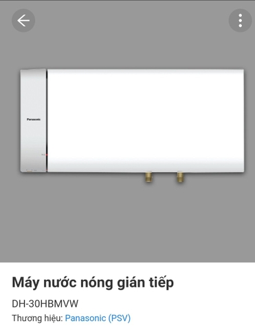 Máy nước nóng gián tiếp Panasonic 30L DH-30HBMVW