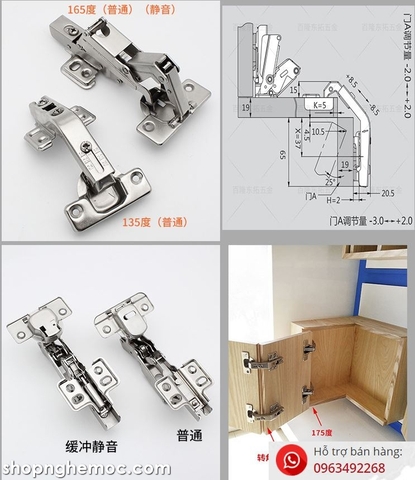 TD55 -  Bản lề 175/135 độ