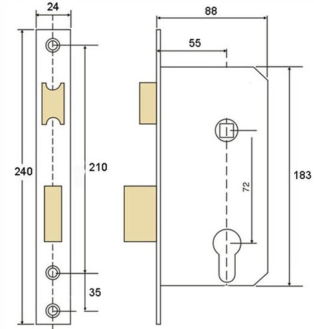 MOD94- khóa inox 304 Tây Ban Nha