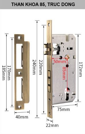 MOD87- Khóa Cửa đi bọc đồng