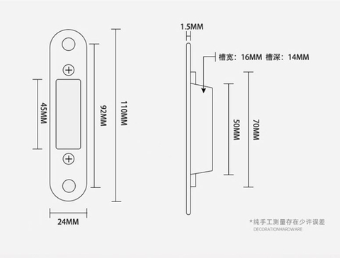 MOD47 - Khóa cửa đi tay vuông( tay cầm 1 phía)