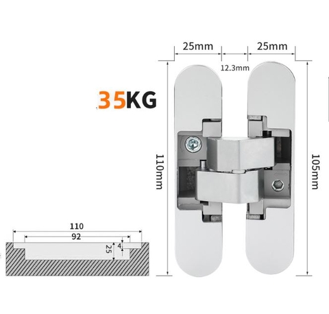 TD61 - Bản lề âm cửa đi