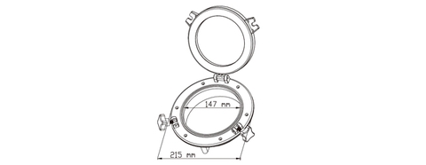 Cửa Sổ Cano Tròn, Nhựa ABS Đườnh KÍnh 215mm, Porthole Tròn SFPP1-02