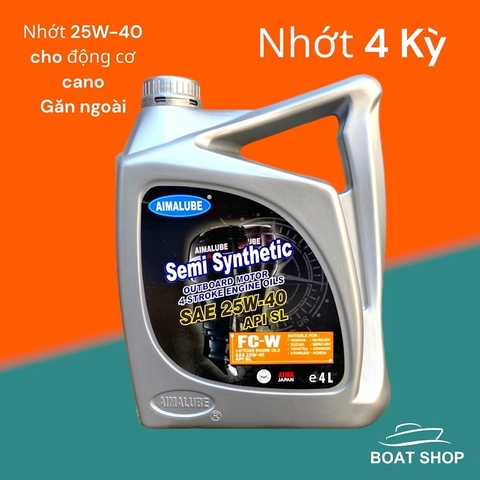 Dầu Bôi Trơn Cho Động Cơ 4 Kỳ, SAE25W-40 FCW, Hiệu Aimalube Bình 4 Lít