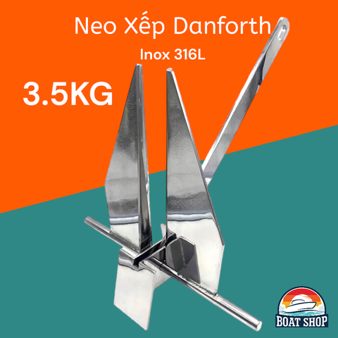 Inox 316 - Neo Danforth Thép Không Gỉ INOX 316L Mài Bóng, Nặng 3.5Kg Mã S30859-3.5