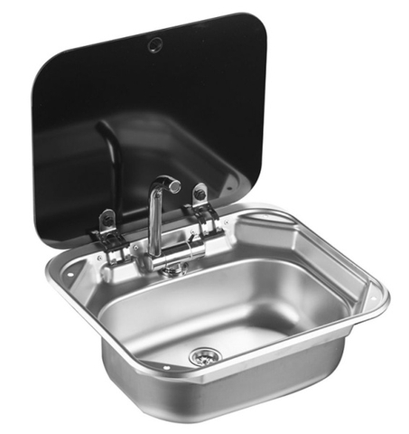 Chậu Rửa Tay SINK , Lavabo Thép Không Gỉ Inox 304 có vòi 42x37x14