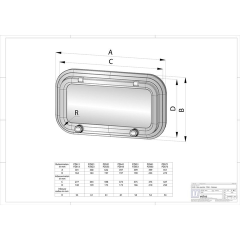 Cửa Sổ Nhôm Vetus, Kích Thước Ngoài 451x274mm, Trong 427x250 mm, Mã PZ671 - Hà Lan