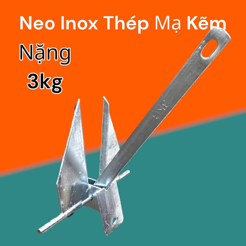 Mạ Kẽm Galvanized  Neo Danforth Thép Mạ Kẽm, Nặng 3Kg Cho Tàu Thuyền Cano Dưới 5 Mét