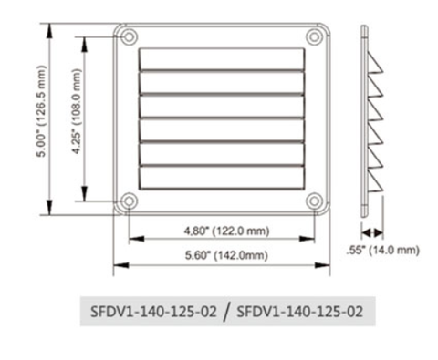 Cửa Thông Gió Nhựa ABS, Louver  Kích Thước Tùy Chọn