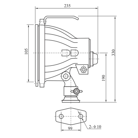 Đèn Pha Chiếu Luồng TG9, Điện Áp 12/ 24V Công Suất 150W Bóng Xenon Ánh Sáng Trắng Cực Mạnh