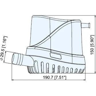 Bơm Nước Lườn Tự Động TMC-30615, Lưu Lượng 1500GPH , Điện Áp 12V