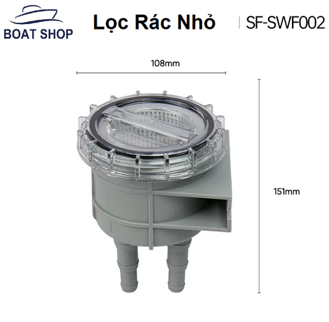 Lọc Rác Nước Biển SF-SWF002, Dùng Cho Máy Lạnh, Giải Nhiệt Động Cơ