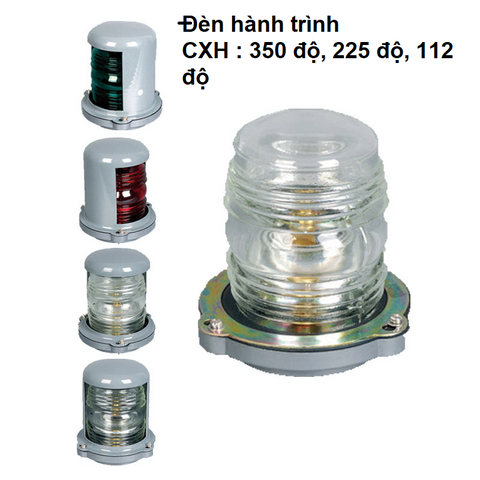 Đèn Cột Trắng Tín Hiệu 360 Độ, 12V/ 24V, Đèn Trắng Sợi Đốt, Bóng Thủy Tinh